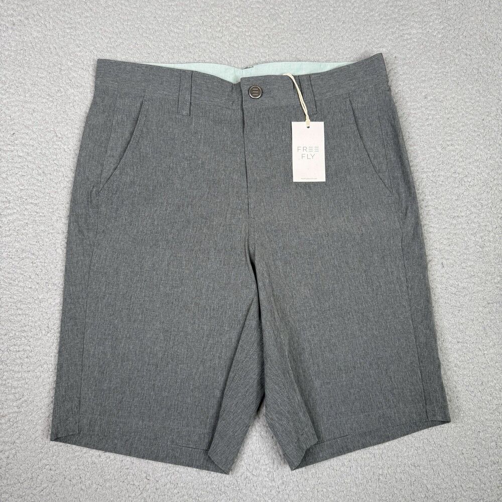 Free Fly Hybrid Shorts Mens 30 Gray Heather Performance Stretch 9" Chino NWT New